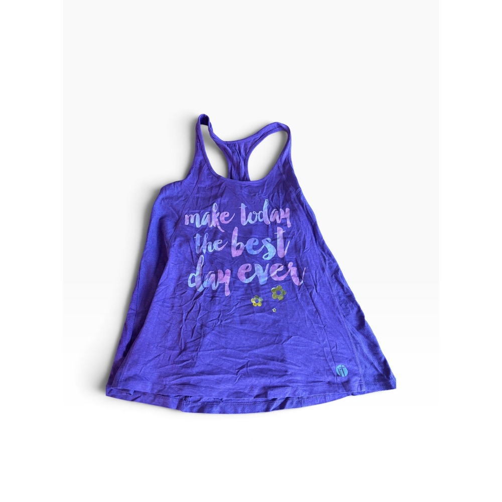 Raw Threads Athletics Tank Top Small Purple Graphic Racerback Activewear